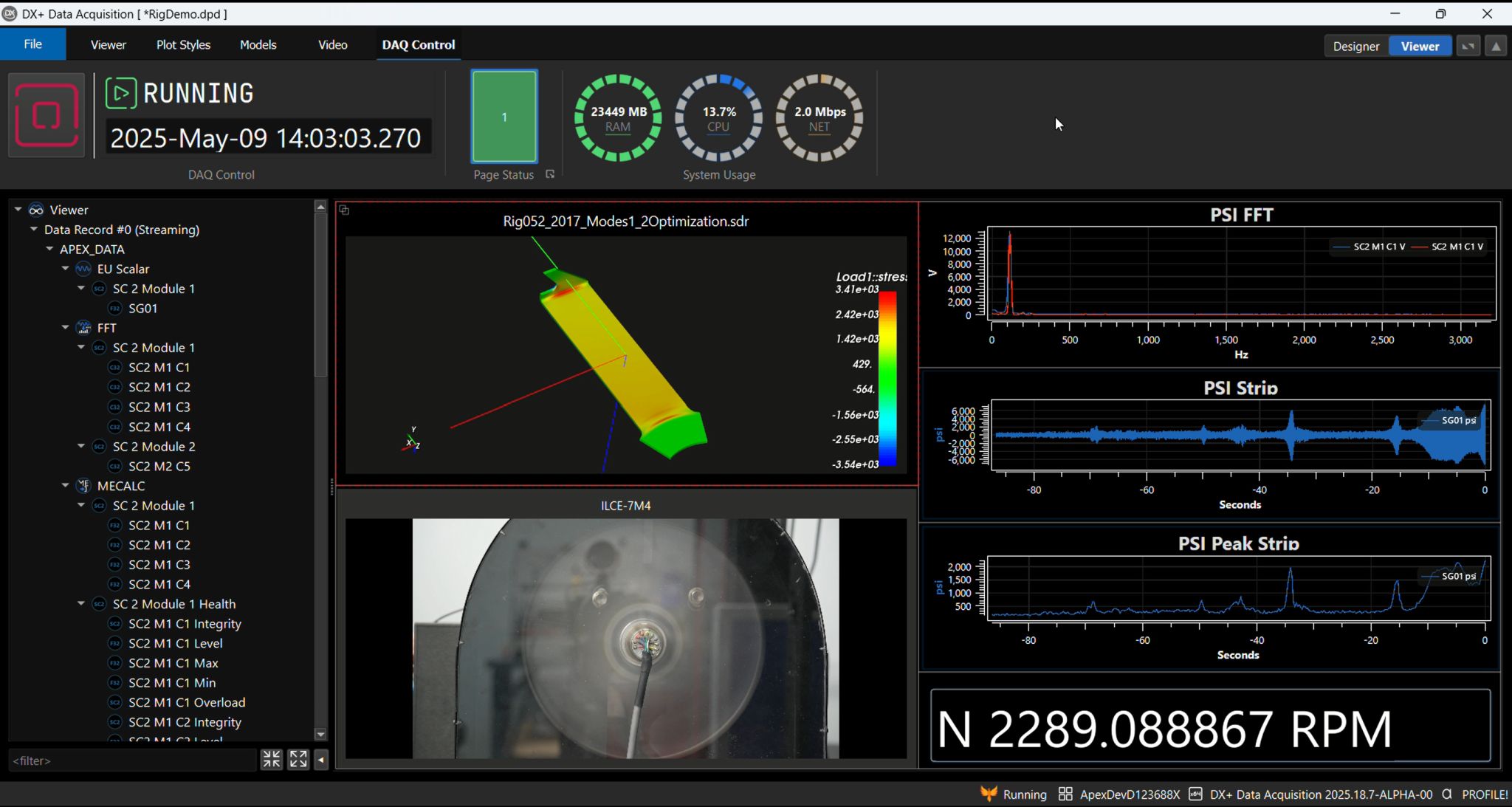 APEX software today, DX+ screenshot